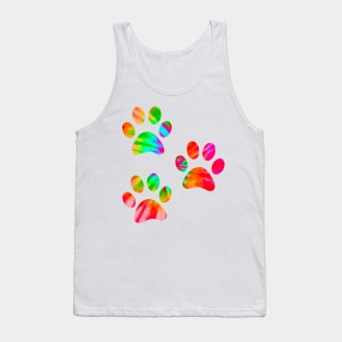 Tie Dye Paws Print Tank Top